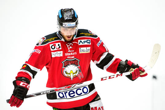 Malmö Redhawks Joey Tenute deppar