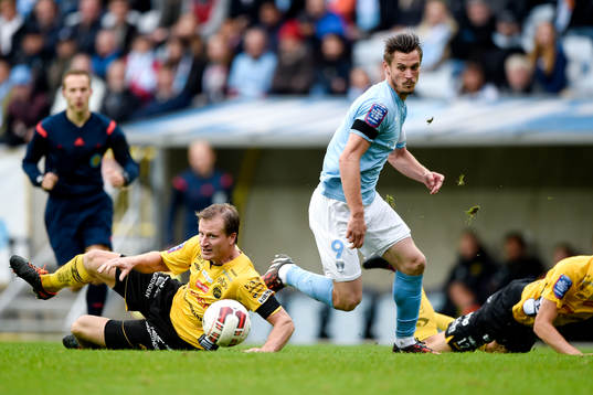 Elfsborgs Daniel Mobaeck och Malmö FFs Markus Rosenberg