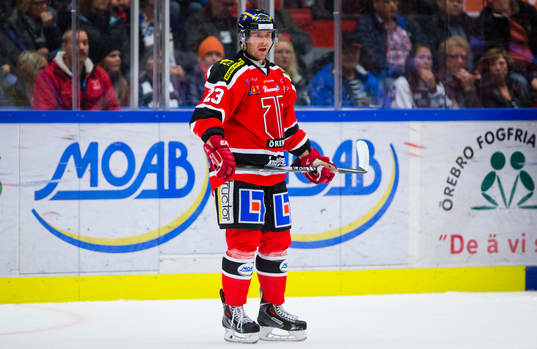 Örebros Tomas Skogs blev utvisad i slutet av matchen och
