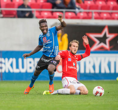 Halmstads King Osei Gyan och Kalmars Tor Øyvind Hovda