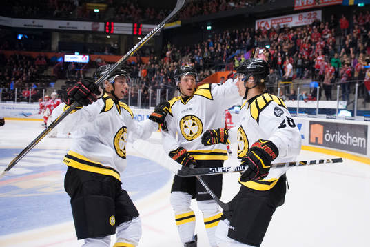 Brynäs Anton Rödin jublar