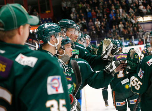 Färjestads spelare jublar