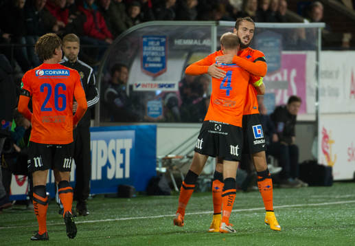 Norrköpings Emir Kujovic och Andreas Johansson  jublar