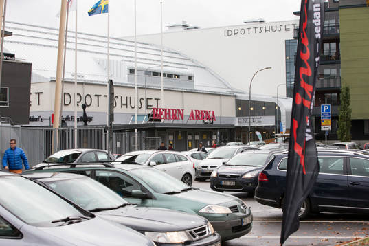 Vy över entren på Behrn Arena