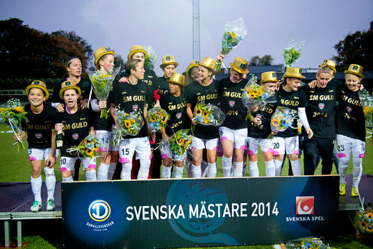 Rosengårds spelare firar SM-guldet