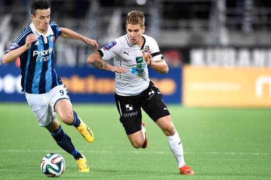 Djurgårdens Haris Radetinac och Örebros Daniel Björnqvist