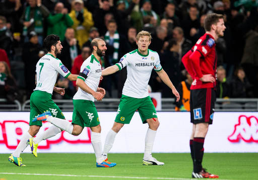 Hammarbys Nahir Besara, Kennedy Bakircioglu och Lars Sætra