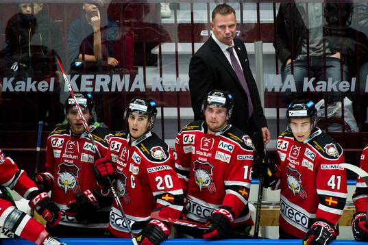 Malmö Redhawks tränare Mats Lusth och Fredrik Storm,