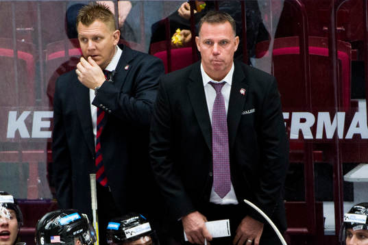 Malmö Redhawks Jesper Mattsson och tränare Mats Lusth