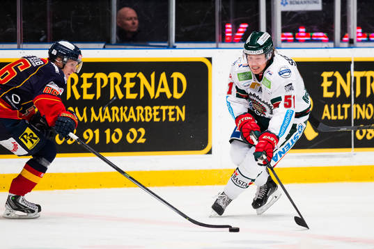 Djurgårdens Marcus Sörensen och Frölundas Mats Rosseli