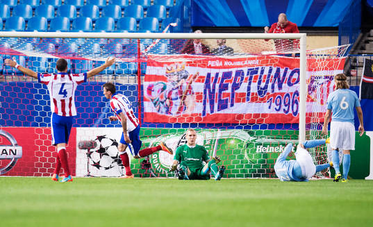 Atletico Madrids Mario Mandzukic jublar