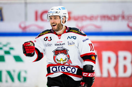 Malmö Redhawks Joey Tenute jublar