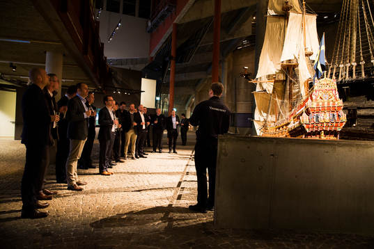 Sammankomst på Vasa museet innan middagen
