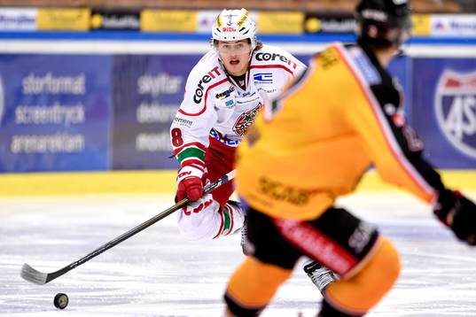 Modos William Nylander med pucken