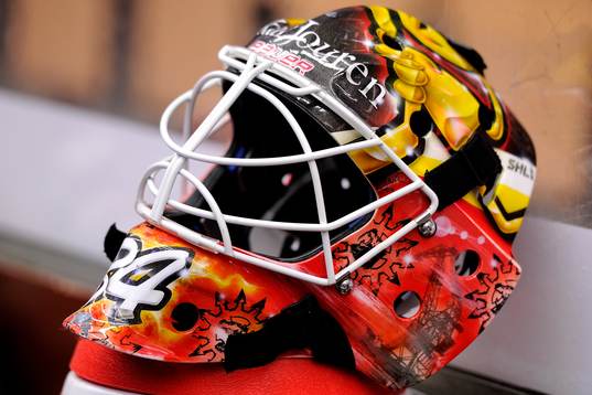 Luleås målvakt Joel Lassinanttis mask