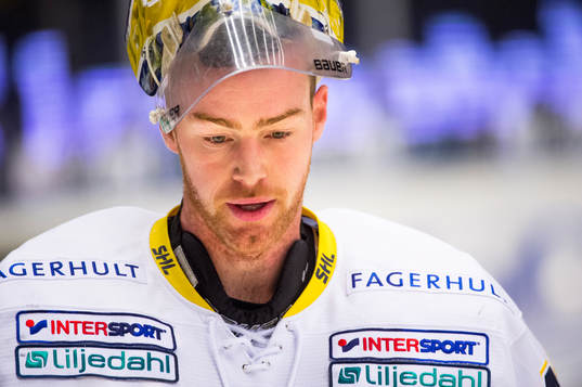 HV71s målvakt Gustaf Wesslau deppar