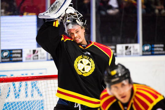 Brynäs målvakt Joel Gistedt deppar