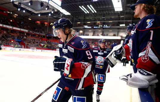 Målgörare Linköpings Anton Karlsson jublar
