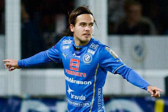 Halmstads Kristinn Steindorsson jublar