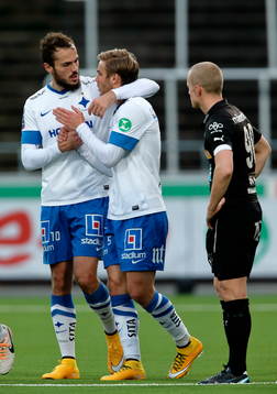 Norrköpings Emir Kujovic och Christoffer Nyman - båda
