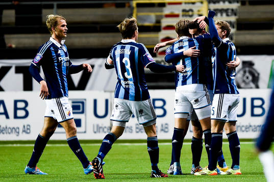 Djurgårdens spelare jublar
