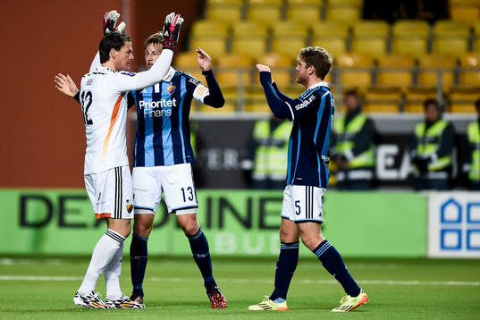 Djurgårdens Stefan Karlsson, Emil Bergström och målvakt