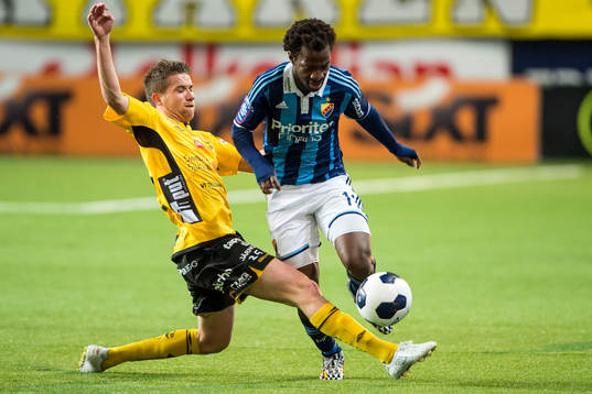 Elfsborgs Marcus Rohdén (v) och Djurgårdens Amadou Jawo