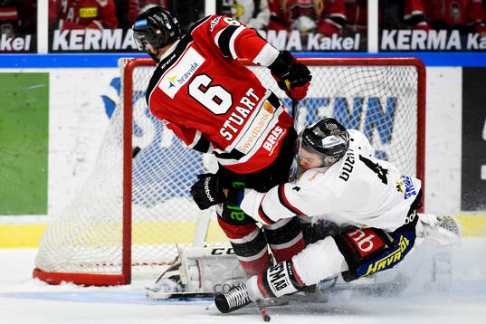 Malmö Redhawks Colin Stuart gör 1-0 i boxplay, Asplövens