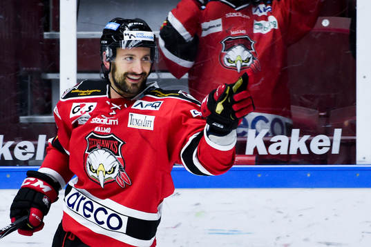Malmö Redhawks Colin Stuart jublar
