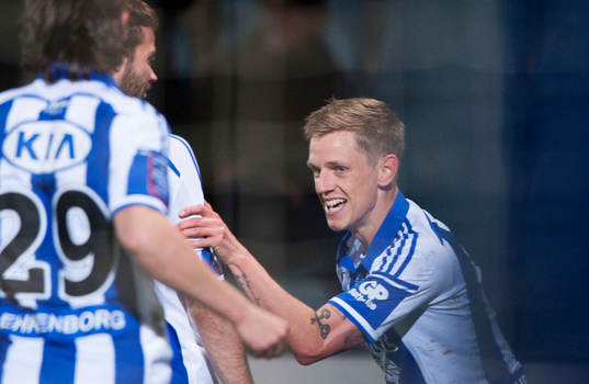 IFK Göteborgs Sören Rieks har gjort 0-3 och jublar i