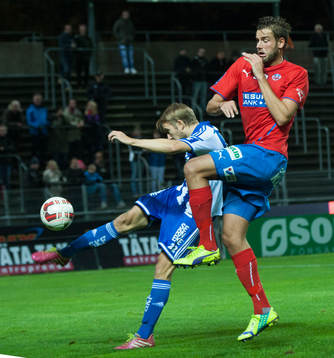 Helsingborgs Mikael Dahlberg och Göteborgs Adam Johansson