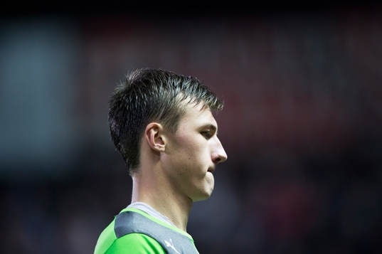 Helsingborgs målvakt Andreas Linde  i matchen i