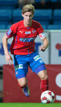 Helsingborgs Emil Krafth i matchen i allsvenskan i fotboll