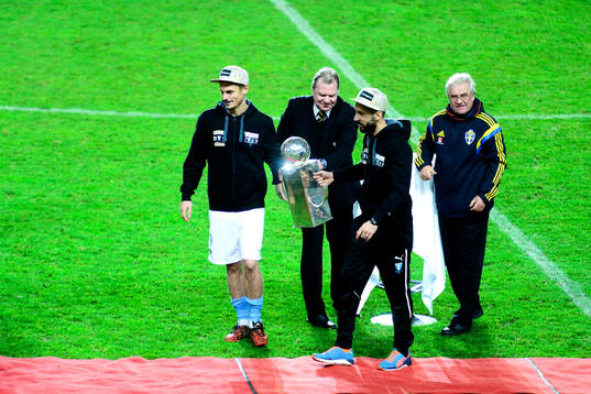 Malmö FFs Markus Rosenberg och Guillermo Molins jublar
