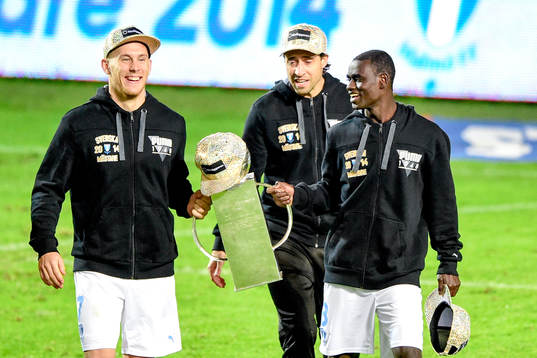 Malmö FFs Magnus Eriksson, Matias Concha och Enock Kofi