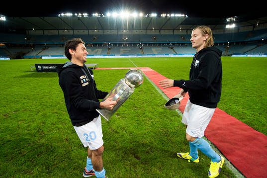 Malmö FFs Ricardo Ferreira Da Silva och Markus Halsti med