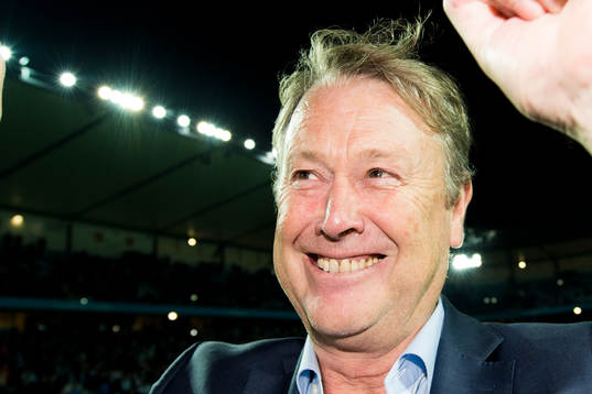 Malmö FFs tränare Åge Hareide jublar