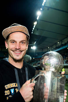 Malmö FFs Markus Rosenberg poserar med Lennart Johanssons