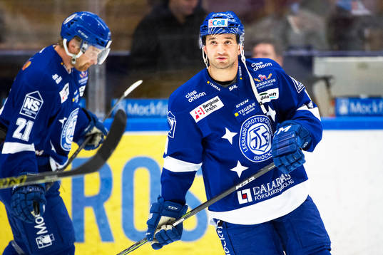 Leksands Mattias Ritola och Eric Himelfarb före