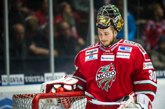 Modos målvakt Linus Ullmark deppar