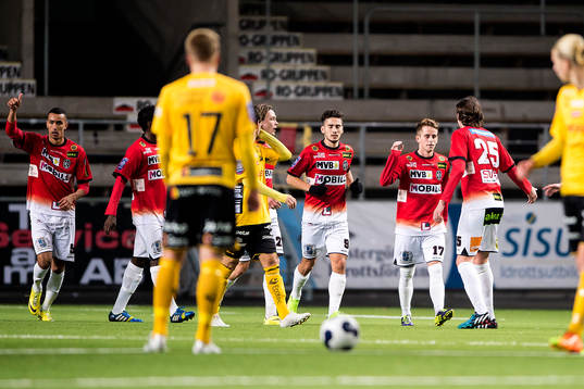 Landskronas spelare jublar