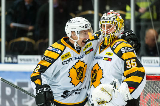 Skellefteås målvakt Markus Svensson och Erik Andersson