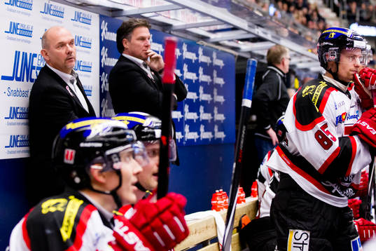 Örebros tränare Kent Johansson och Håkan Åhlund,