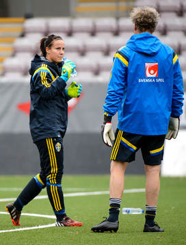 Sveriges målvakt Carola Söberg