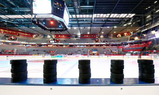 s bås före ishockeymatchen i SHL mellan Linköping och