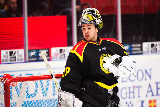 Brynäs målvakt Bernhard Starkbaum deppar
