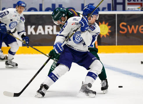 Färjestads Per Åslund och Leksands Tomi Sallinen