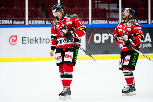 Malmö Redhawks Mathias Tjärnqvist och Joey Tenute deppar