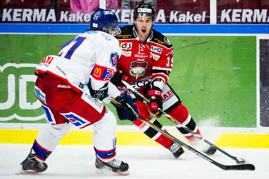 Malmö Redhawks Niklas Arell och Oskarshamns David Rodman