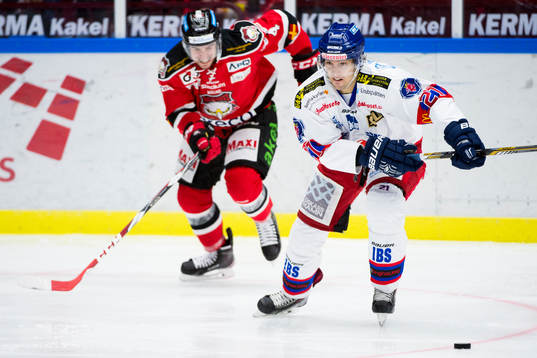 Oskarshamns David Rodman och Malmö Redhawks Nils Bergström